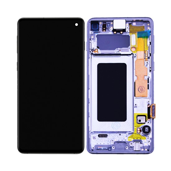 Touch+Display+Frame Samsung Galaxy S10/G973 Service Pack Branco Prism